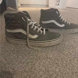 Gray and White High-Top Sneakers